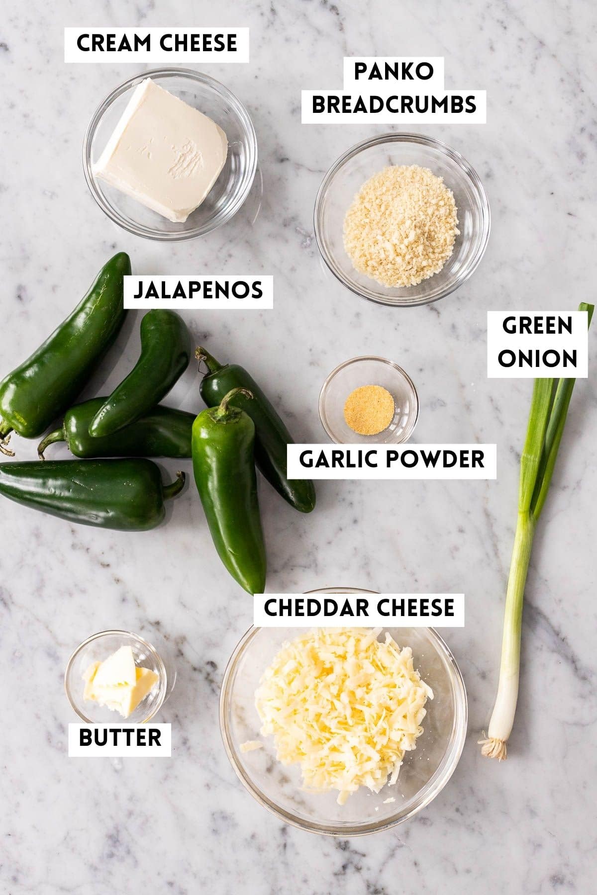 Ingrédients pour préparer des Jalapeno Poppers
