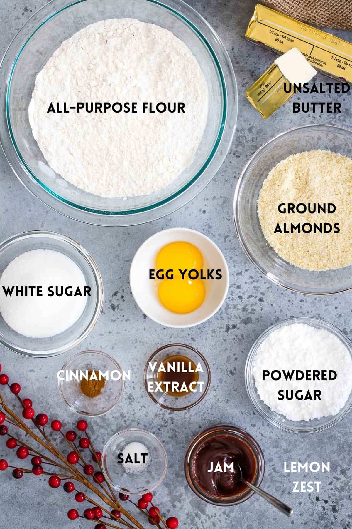 Ingrédients nécessaires pour cette recette.