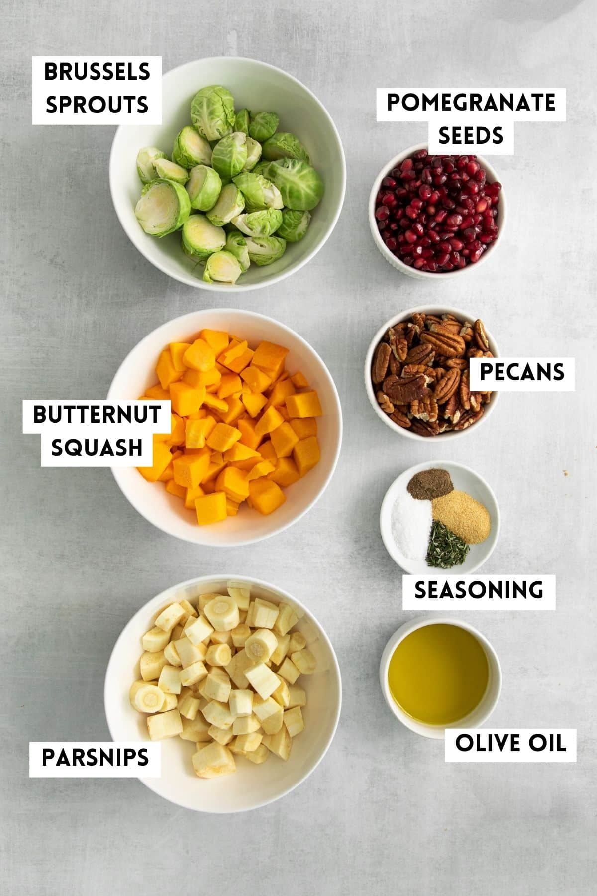 Ingrédients pour préparer des légumes rôtis dans la friteuse à air.