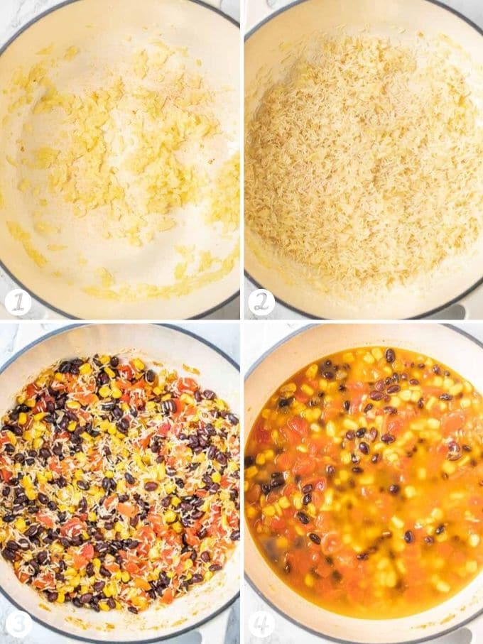 Comment préparer les haricots et le riz en collage.