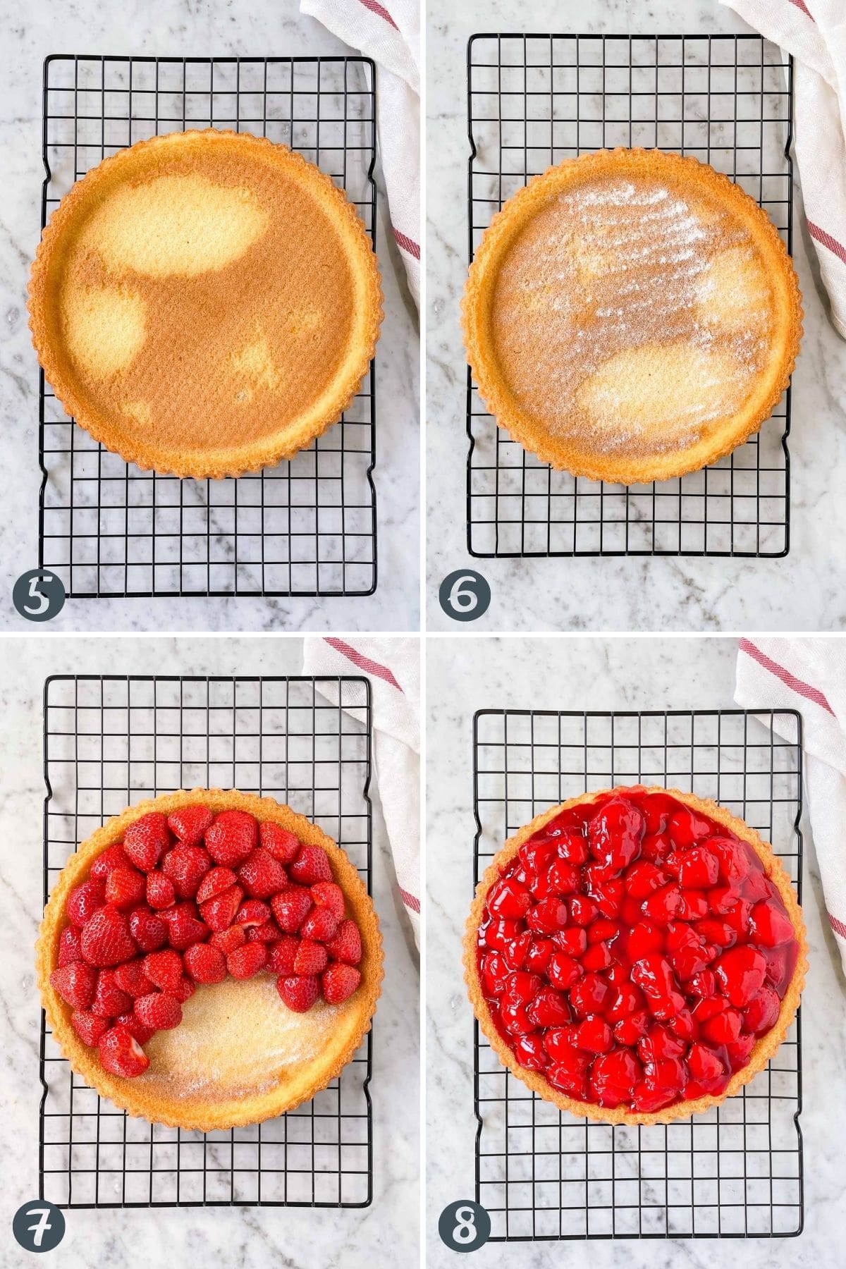 Étapes pour assembler un gâteau aux fraises