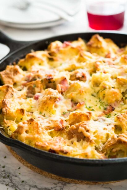 Casserole de petit-déjeuner au jambon et fromage