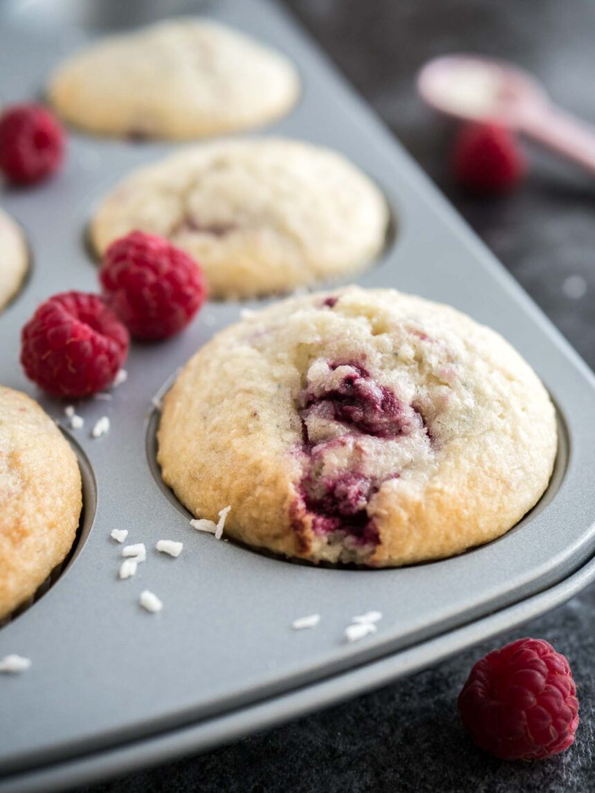 Muffins à la Noix de Coco et à la Framboise