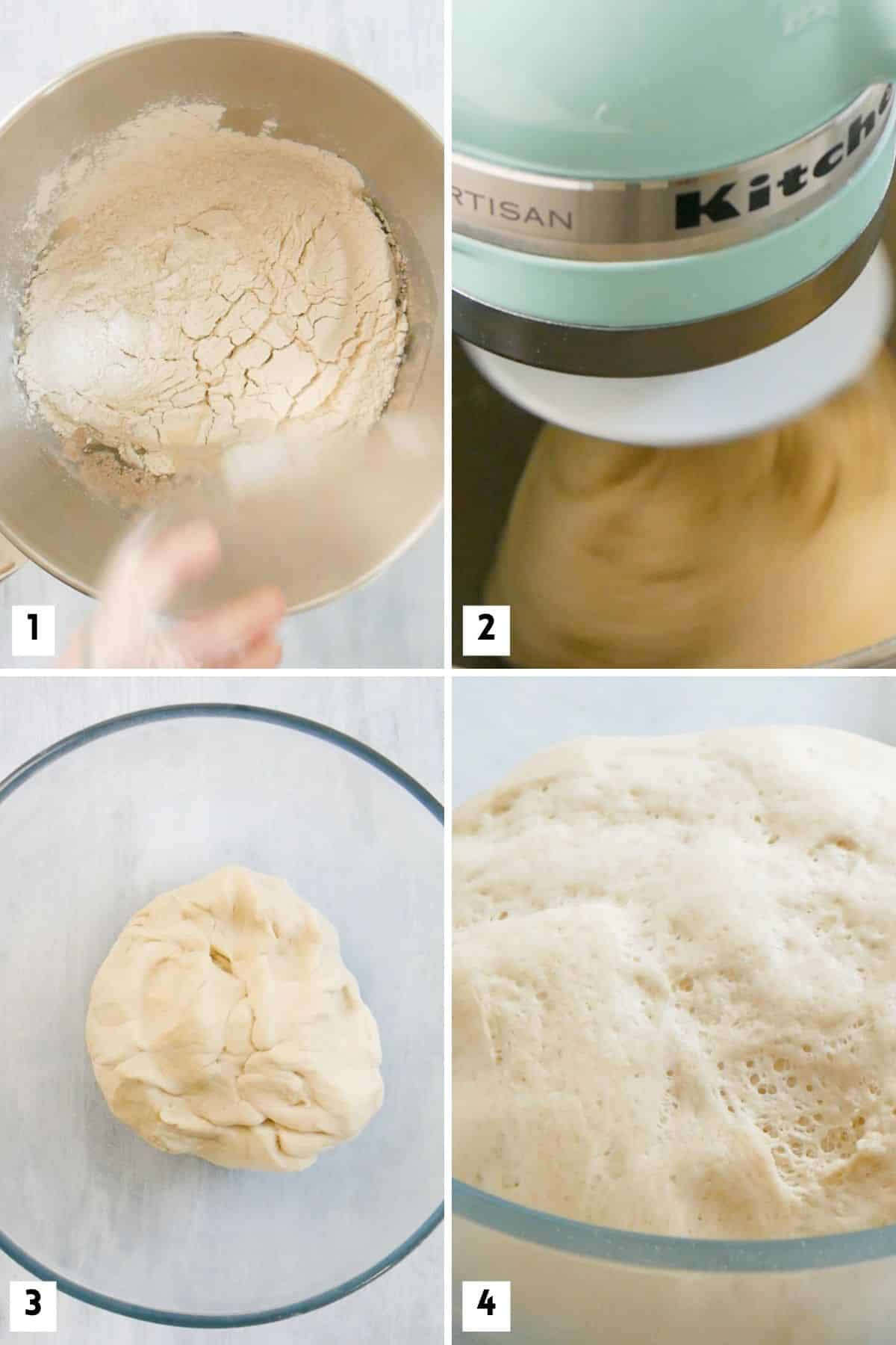 Étapes pour faire des petits pains en forme de lapin.