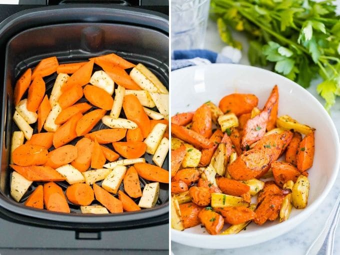 Comment préparer des carottes rôties à la friteuse à air Collage