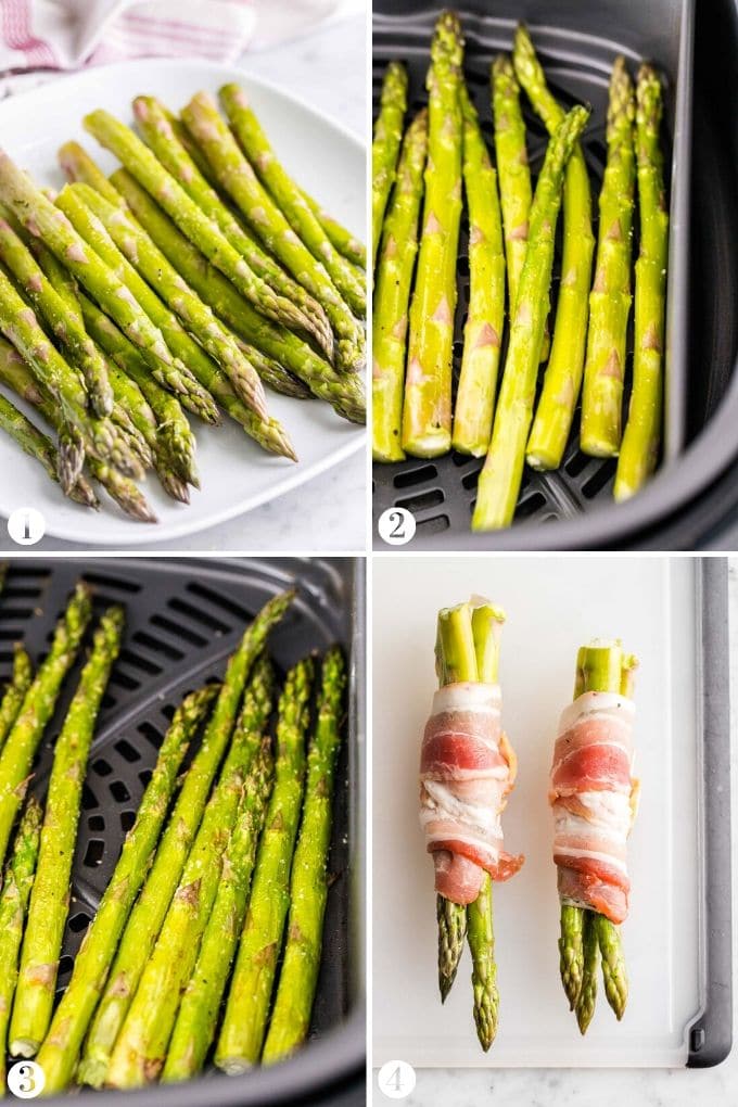 Collage étape par étape sur la façon de préparer des asperges à la friteuse à air