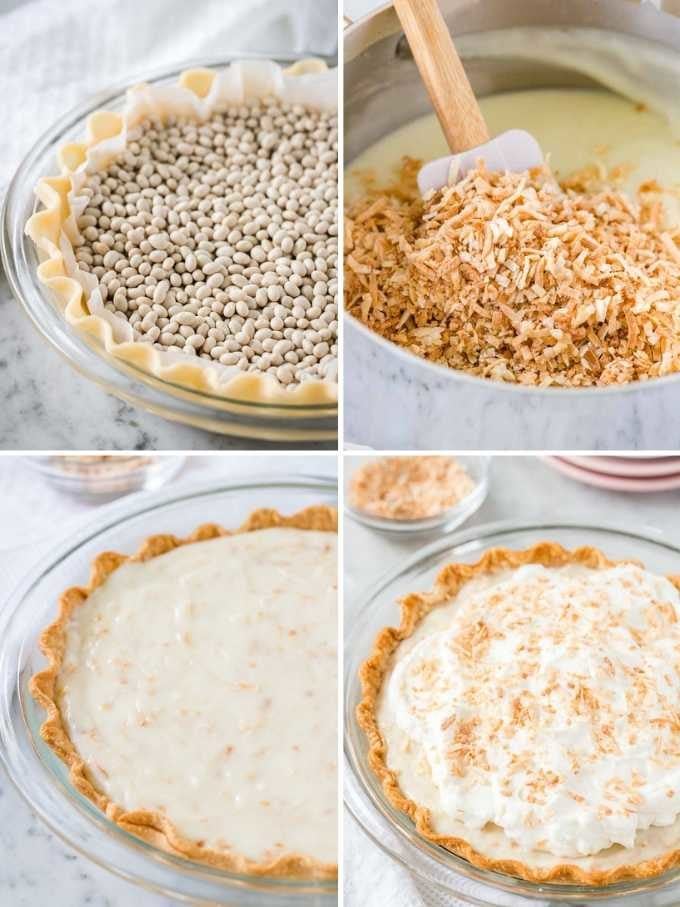 Comment faire une tarte à la crème de coco Collage