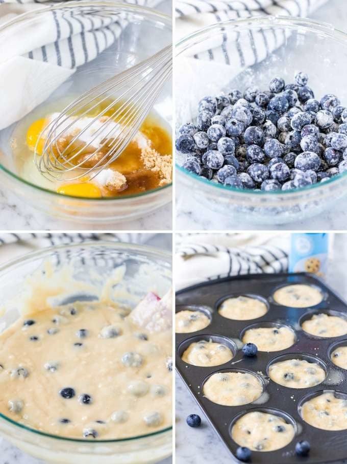 Comment faire des muffins aux bleuets - Collage
