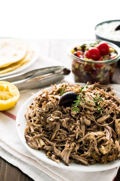 Gyros de porc effiloché à la mijoteuse