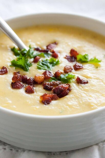 Soupe de pommes de terre et de bacon facile