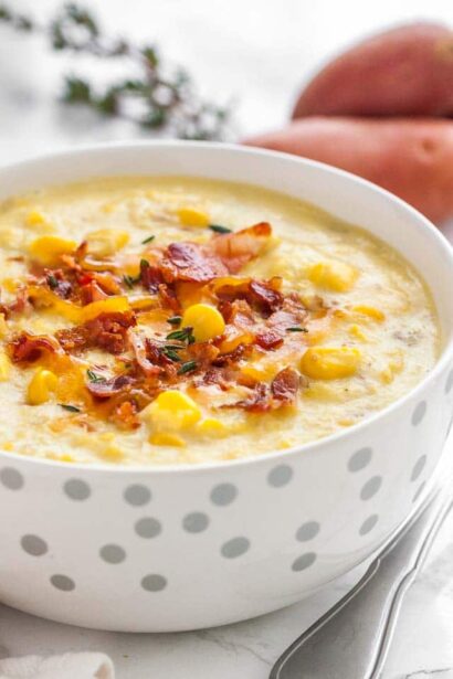 Soupe de maïs crémeuse au lard à la mijoteuse