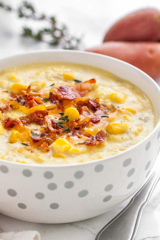 Soupe de maïs crémeuse au lard à la mijoteuse