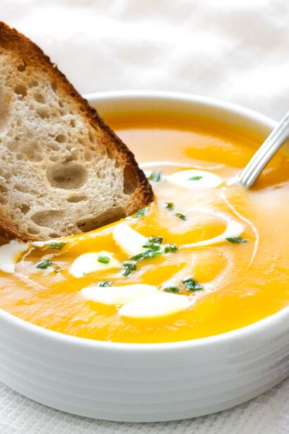 Soupe crémeuse de courge butternut