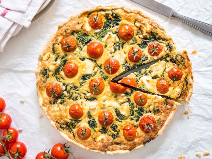 Quiche aux Épinards et Tomates