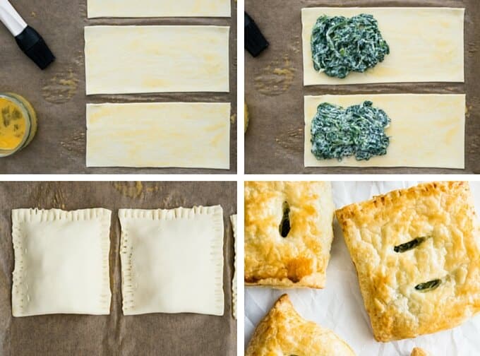 Chaussons feuilletés aux épinards & ricotta - parfaits petits en-cas qui peuvent être préparés à l'avance !