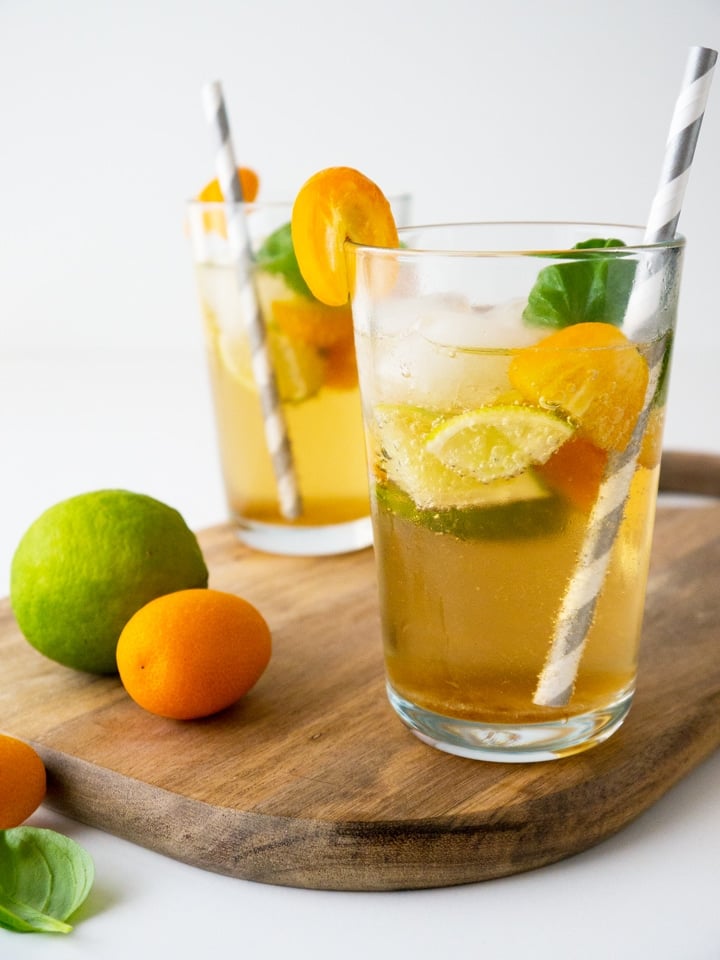 Limonade de kumquat, basilic et gingembre